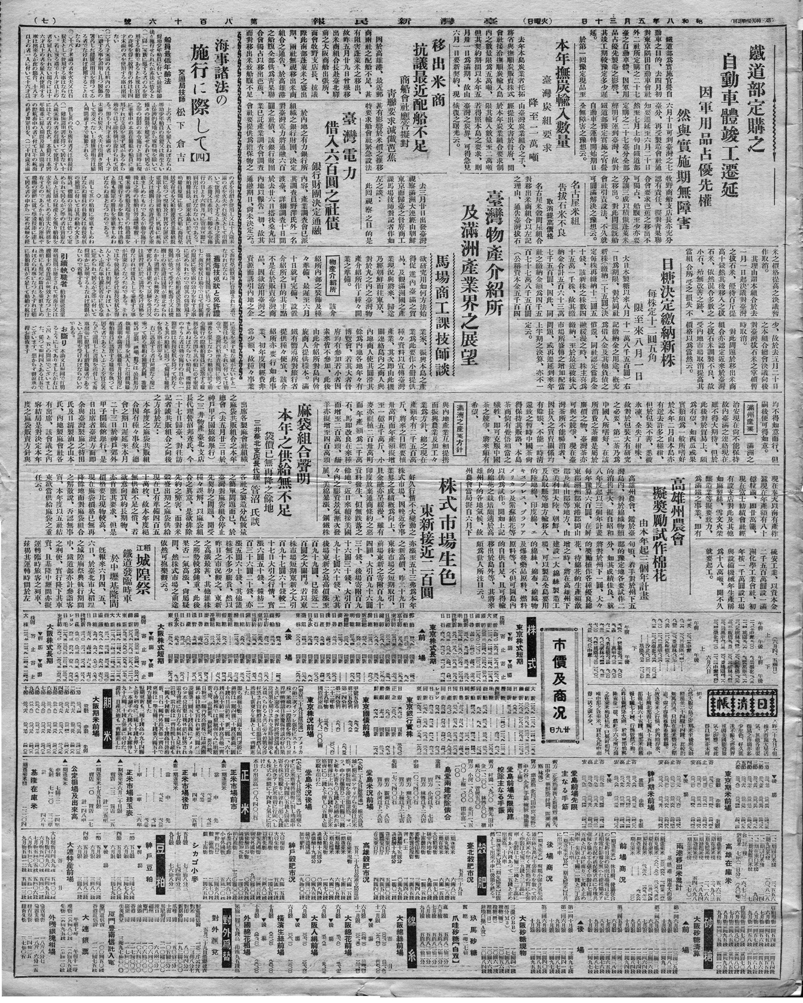 株式市場生色東新接近二百圓