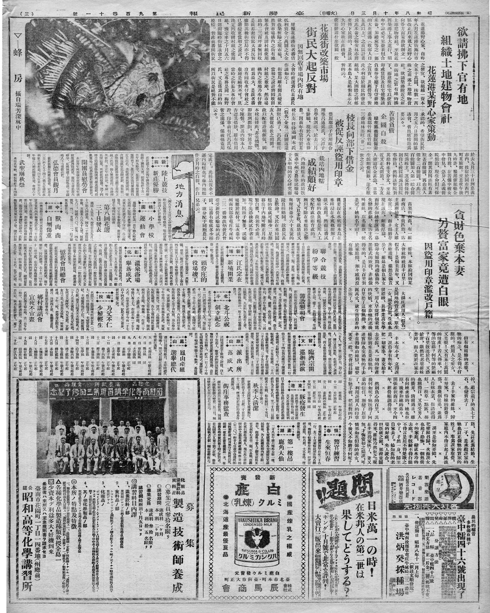 【地方消息】          第八回花選三十日發表