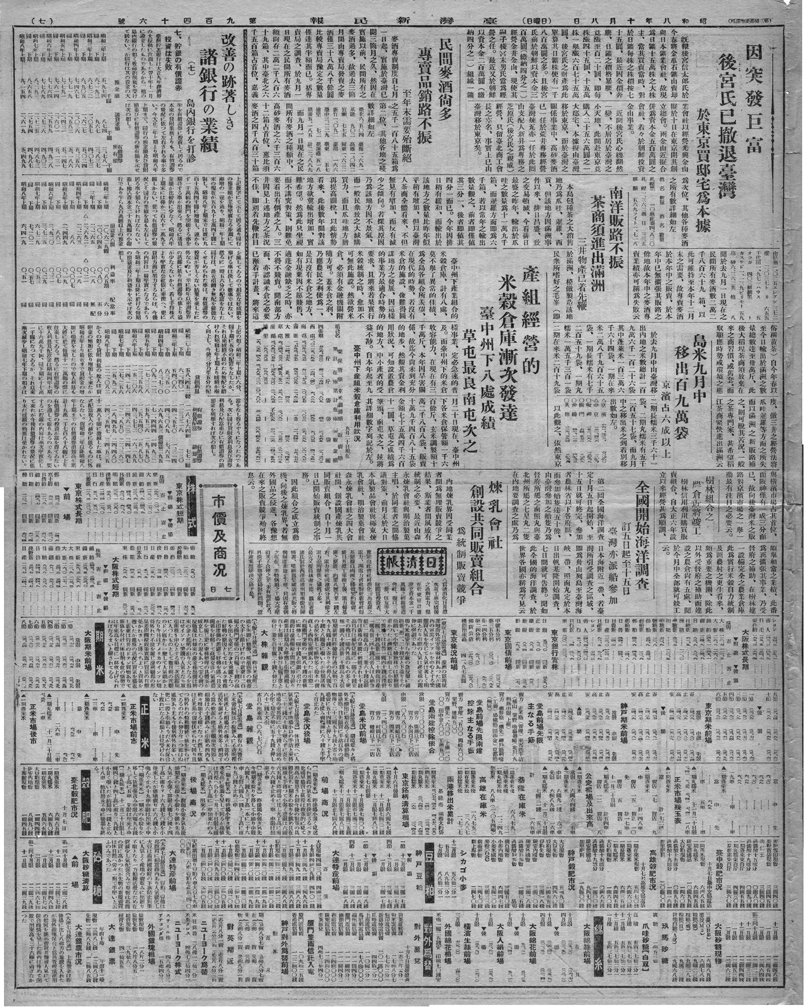 南洋販路不振  茶商須進出滿洲